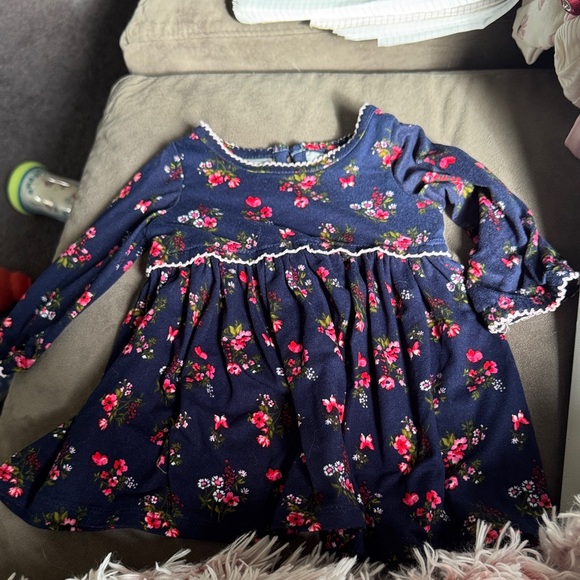 Nanette Baby Navy Floral Dress with Pink Accents - Picture 1 of 4